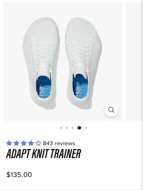 New • Flux Footwear • White Adapt Knit Trainer Sneakers Shoes Wide Toe Box M/11